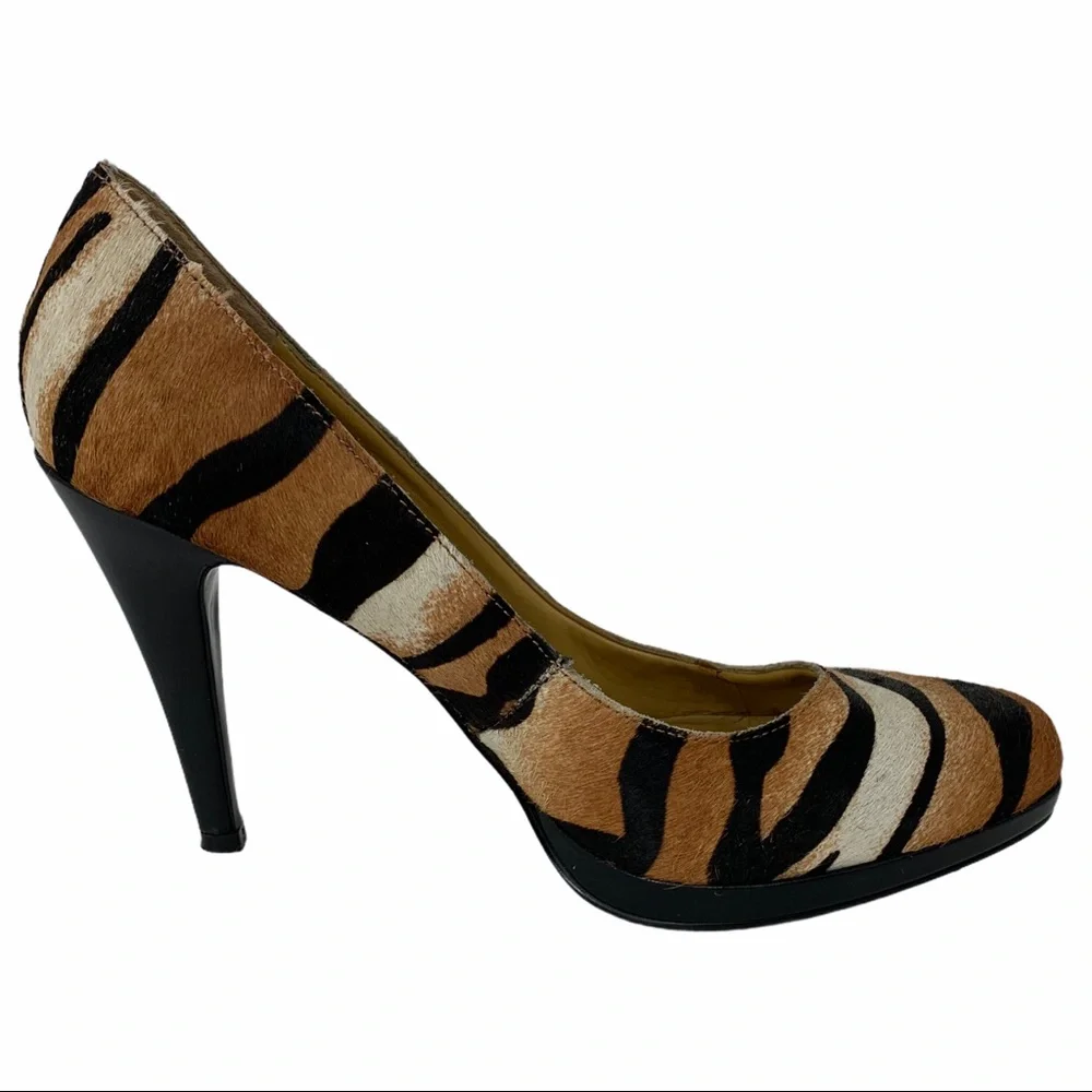 Vintage Nine West Bengal Tiger Heels- Real Fur